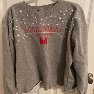Muhlenburg College Rhinestone Cropped Crewneck